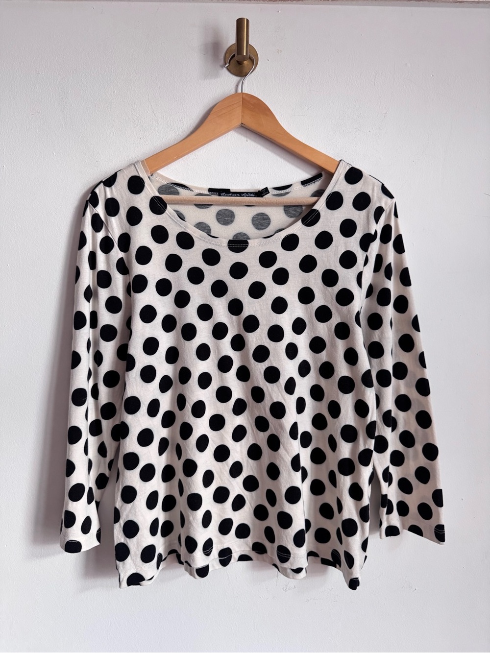 Gudrun Sjoden Polka Dot Cotton Modal Top L - Picture 2 of 6
